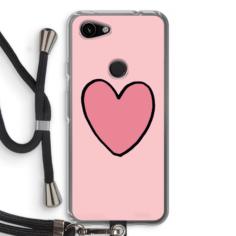 Hartje: Pixel 3a Transparant Hoesje met koord