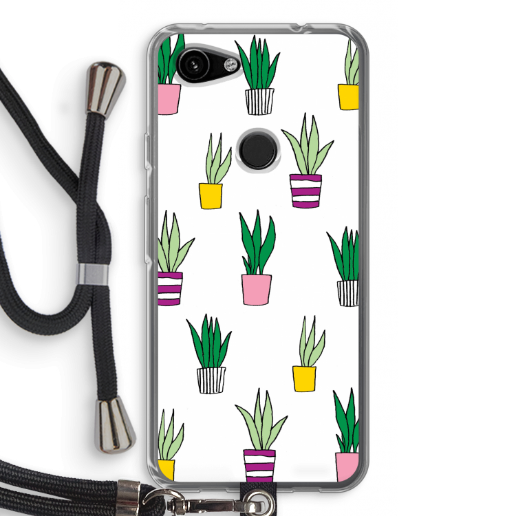 Sanseveria: Pixel 3a Transparant Hoesje met koord