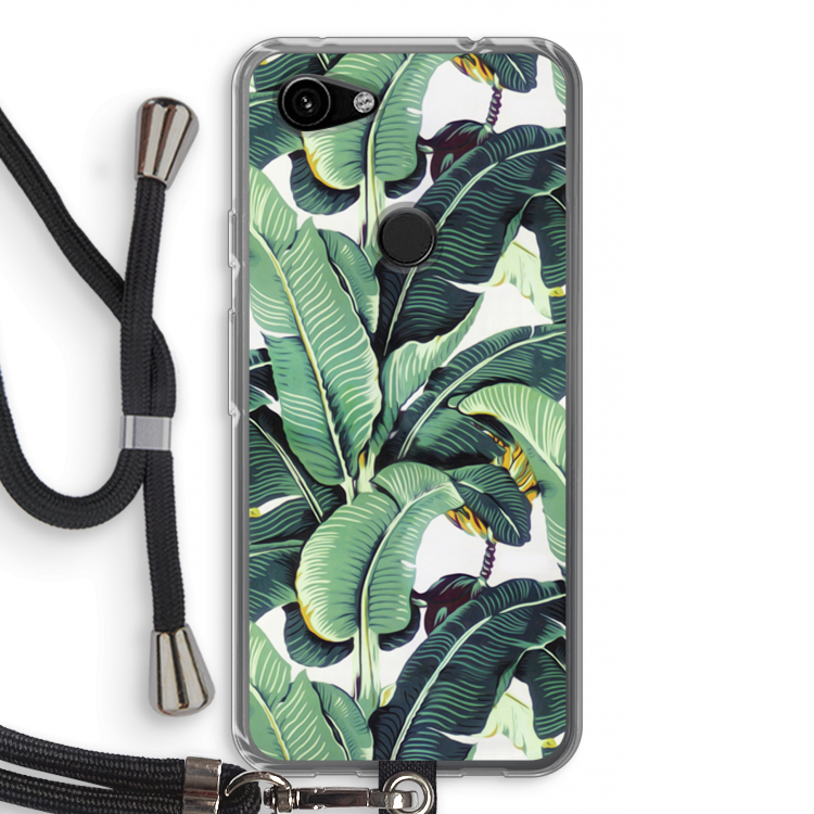 Bananenbladeren: Pixel 3a Transparant Hoesje met koord