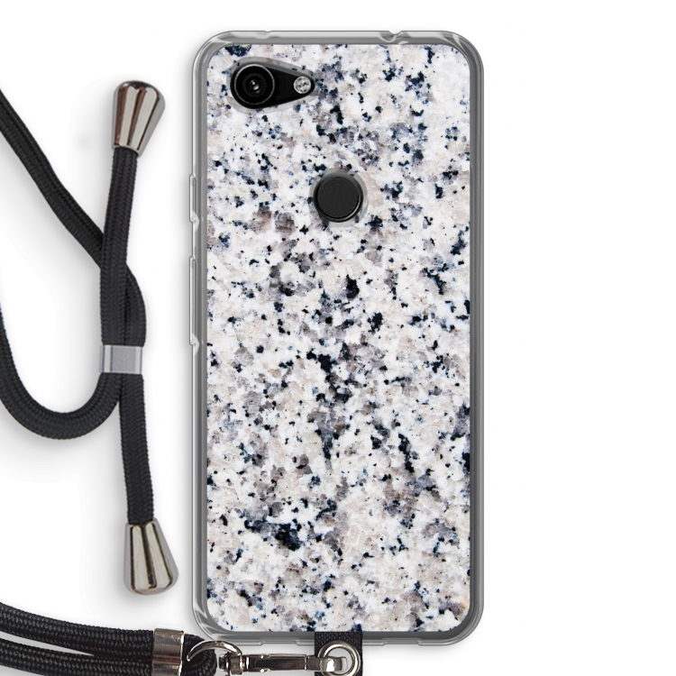 Gespikkelde marmer: Pixel 3a Transparant Hoesje met koord