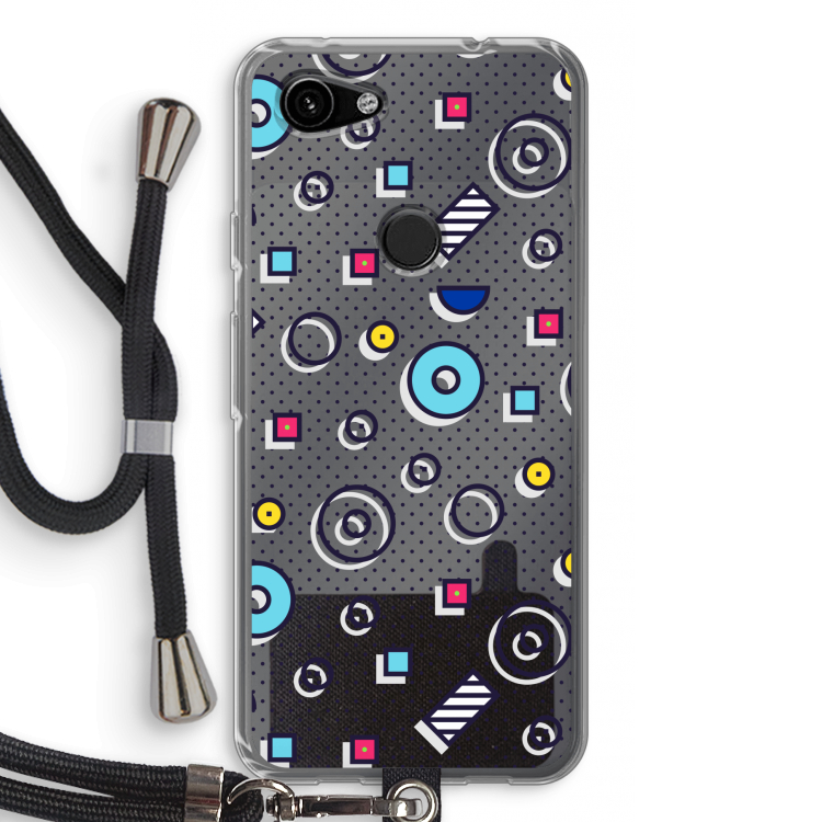 8-bit N°9: Pixel 3a Transparant Hoesje met koord
