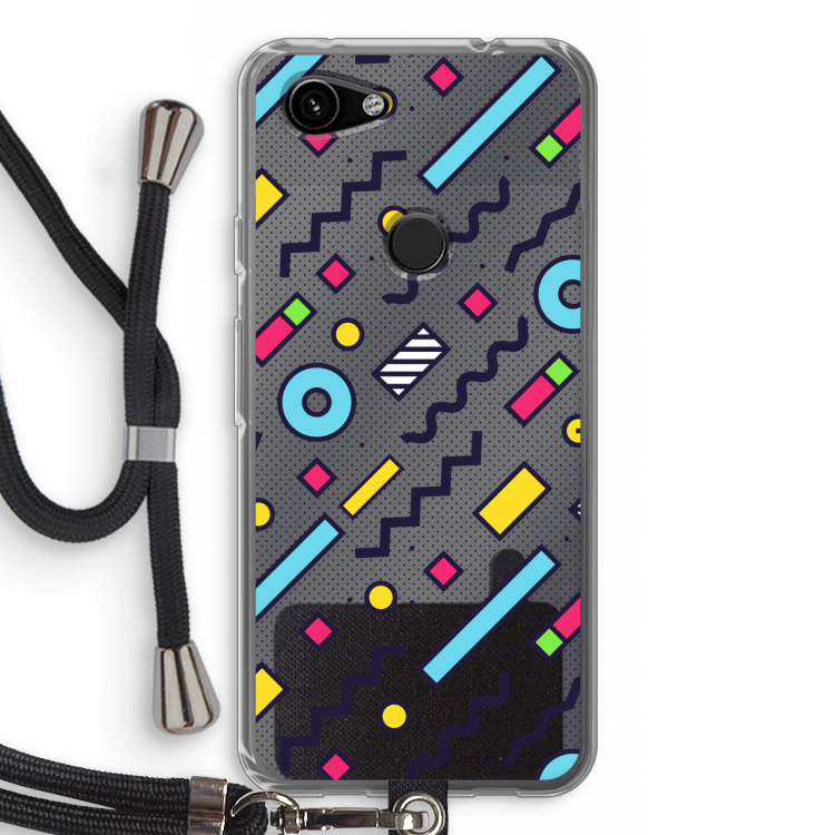 8-bit N°8: Pixel 3a Transparant Hoesje met koord