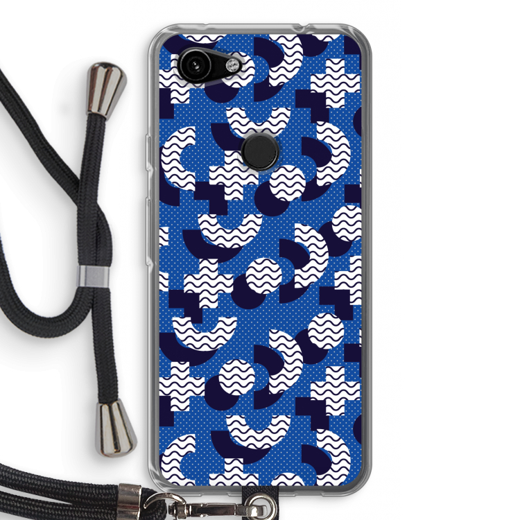 8-bit N°5: Pixel 3a Transparant Hoesje met koord