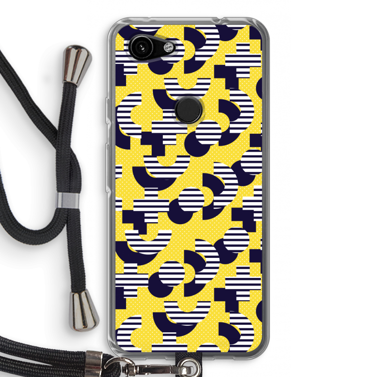 8-bit N°3: Pixel 3a Transparant Hoesje met koord