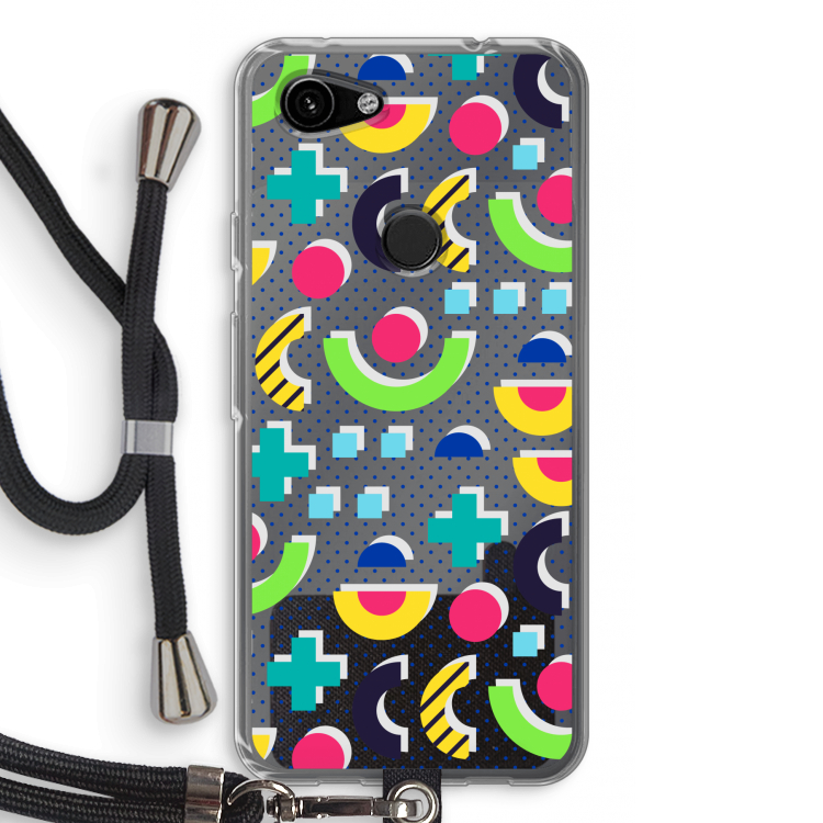 8-bit N°1: Pixel 3a Transparant Hoesje met koord