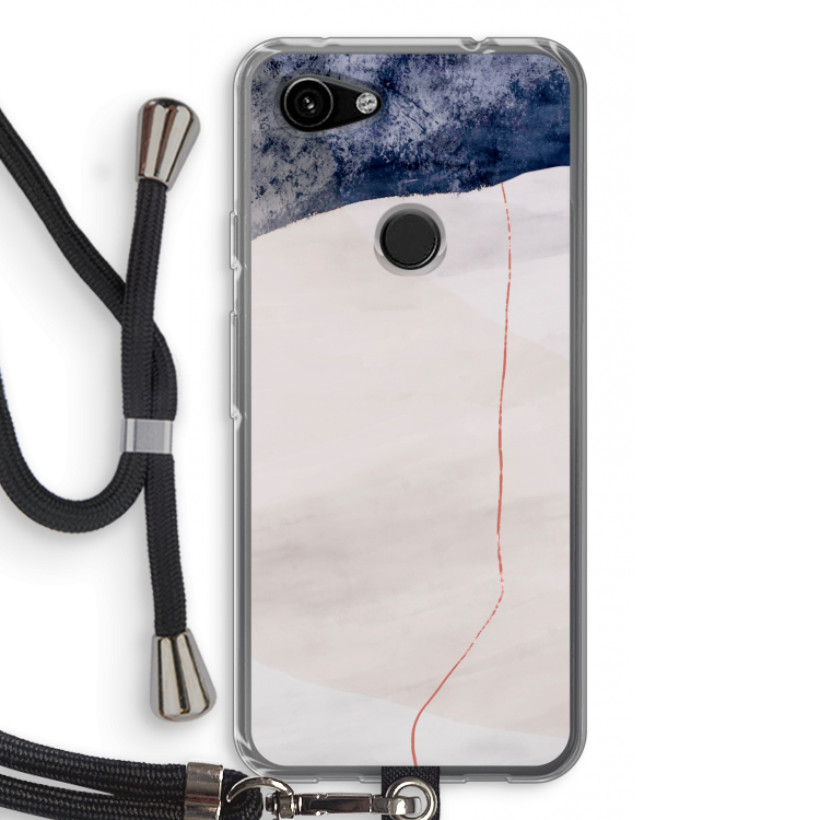 Stone White: Pixel 3a Transparant Hoesje met koord