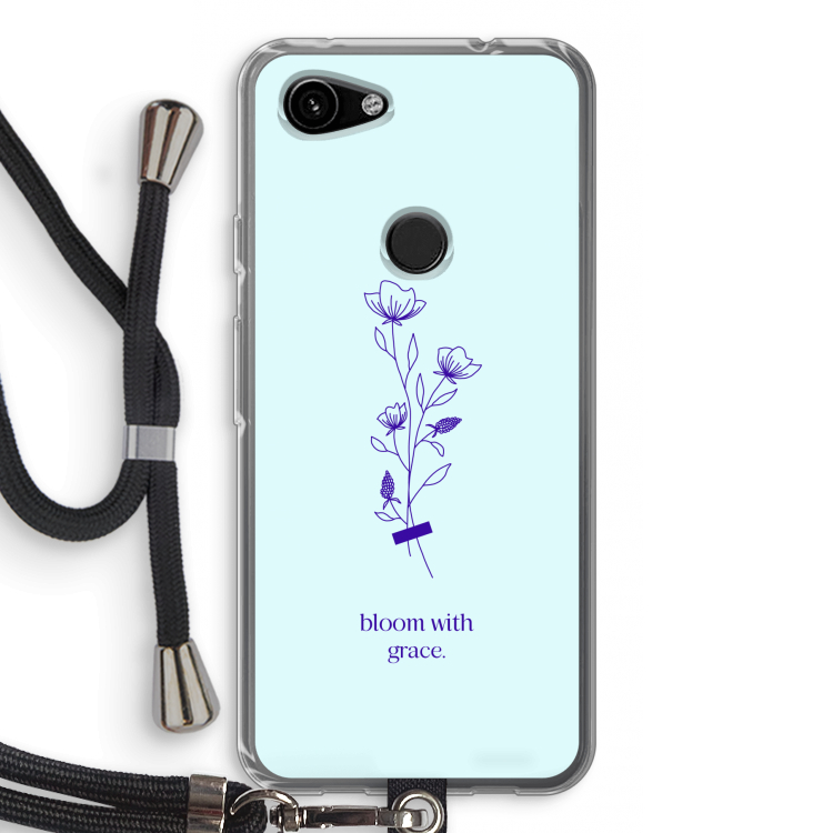 Bloom with grace: Pixel 3a Transparant Hoesje met koord