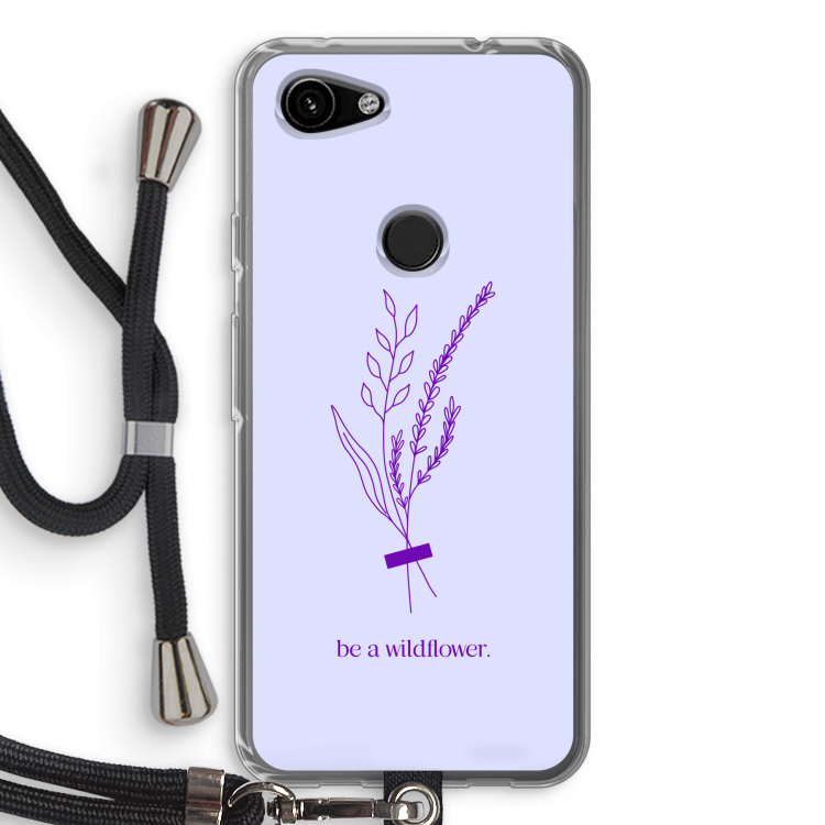 Be a wildflower: Pixel 3a Transparant Hoesje met koord