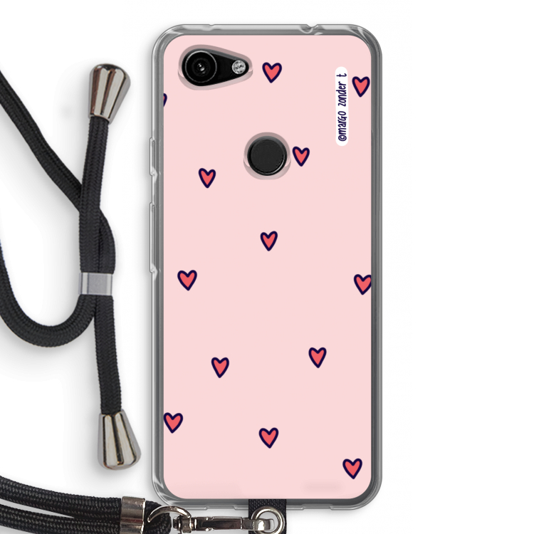 Hartjes: Pixel 3a Transparant Hoesje met koord