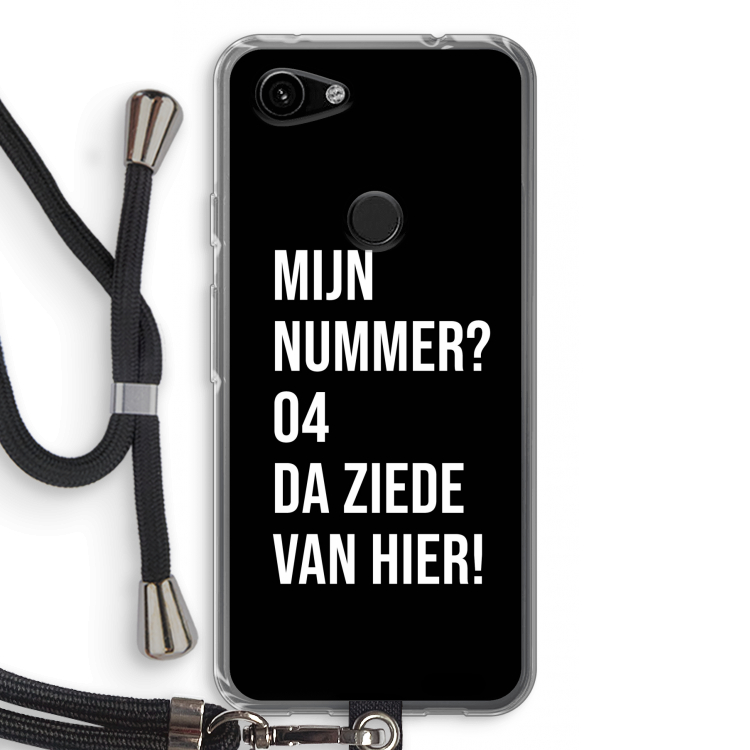 Da ziede van hier - Zwart: Pixel 3a Transparant Hoesje met koord
