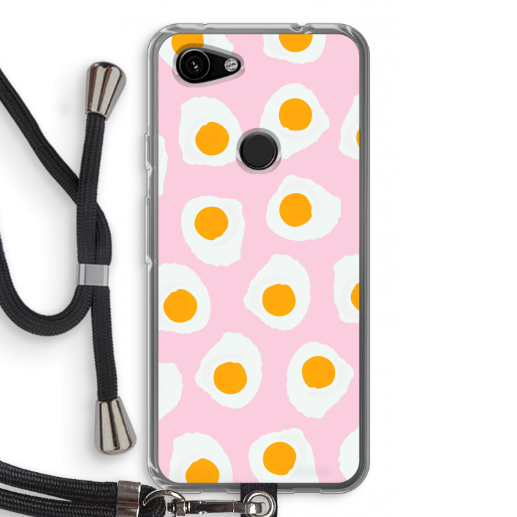 Dancing eggs: Pixel 3a Transparant Hoesje met koord
