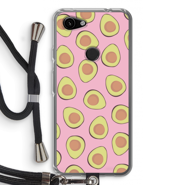 Dancing avocados: Pixel 3a Transparant Hoesje met koord