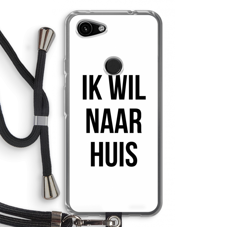 Ik wil naar huis: Pixel 3a Transparant Hoesje met koord