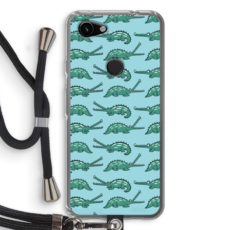 Kroko: Pixel 3a Transparant Hoesje met koord