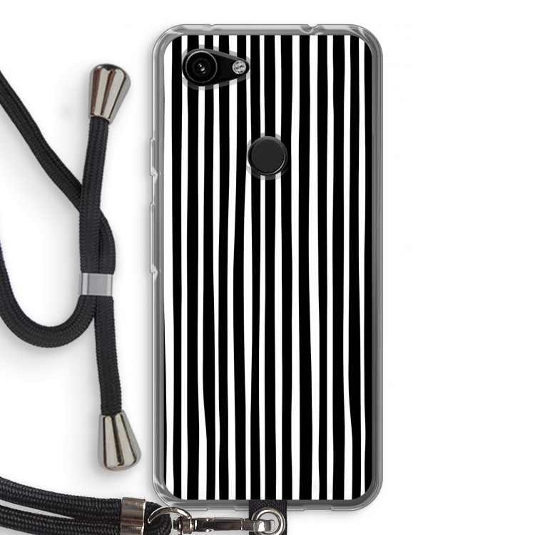 Stripes: Pixel 3a Transparant Hoesje met koord