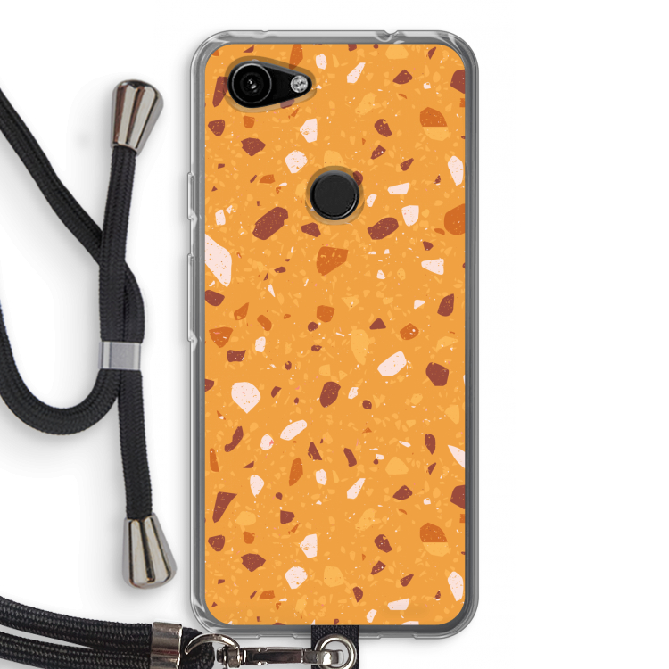 Terrazzo N°24: Pixel 3a Transparant Hoesje met koord