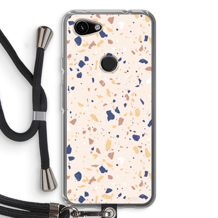 Terrazzo N°23: Pixel 3a Transparant Hoesje met koord