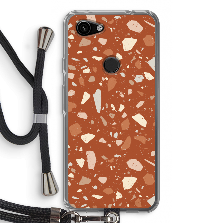 Terrazzo N°22: Pixel 3a Transparant Hoesje met koord