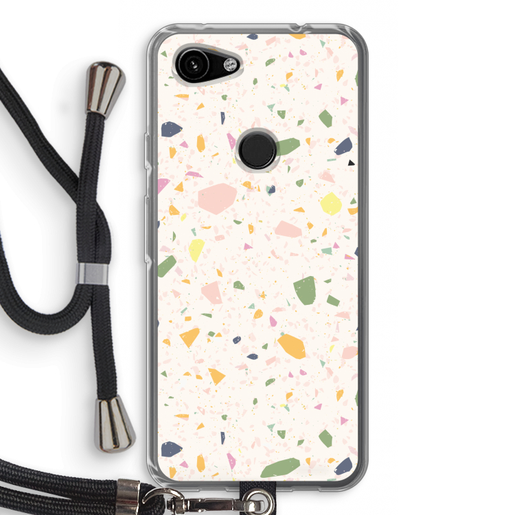 Terrazzo N°21: Pixel 3a Transparant Hoesje met koord
