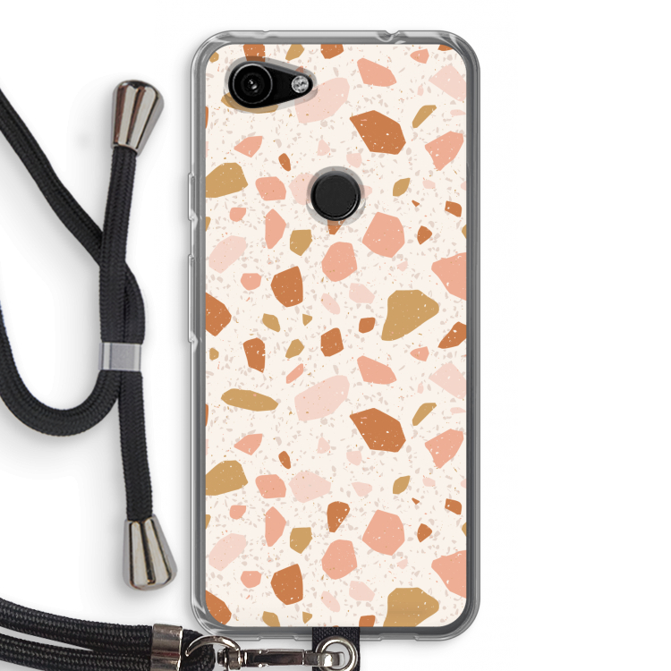 Terrazzo N°18: Pixel 3a Transparant Hoesje met koord