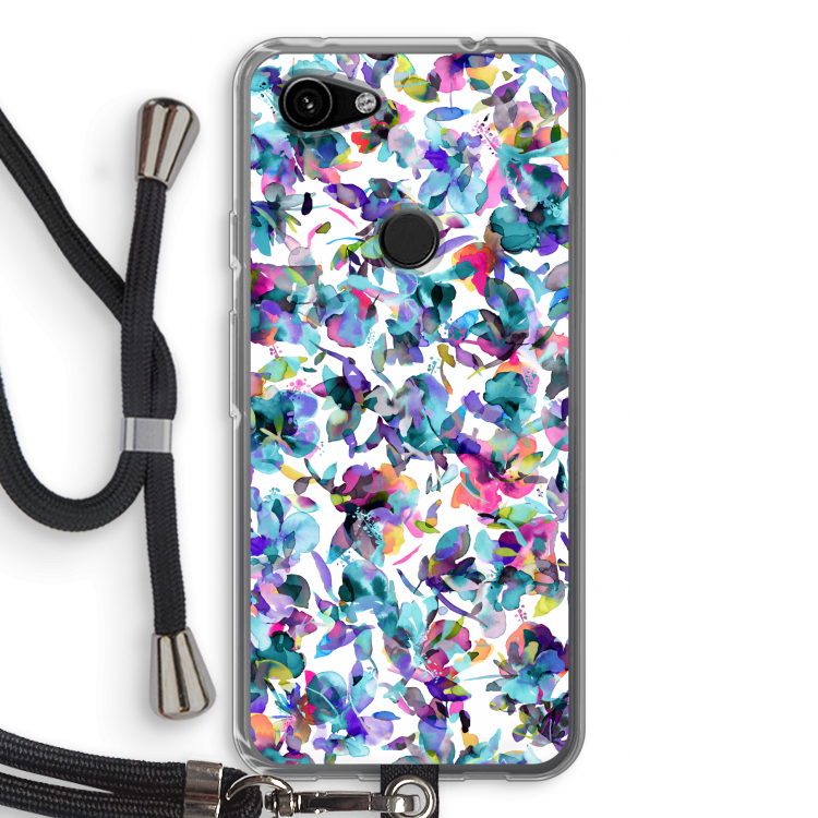 Hibiscus Flowers: Pixel 3a Transparant Hoesje met koord