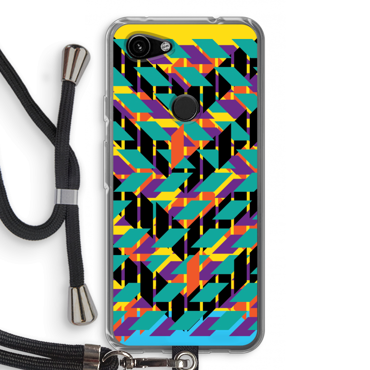 Skew Bee 1: Pixel 3a Transparant Hoesje met koord