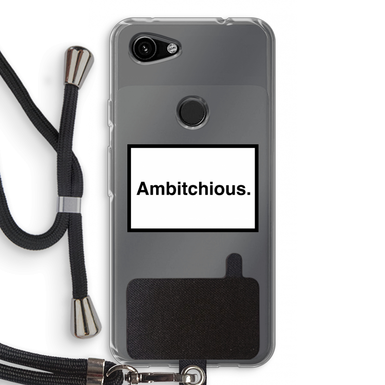 Ambitchious: Pixel 3a Transparant Hoesje met koord