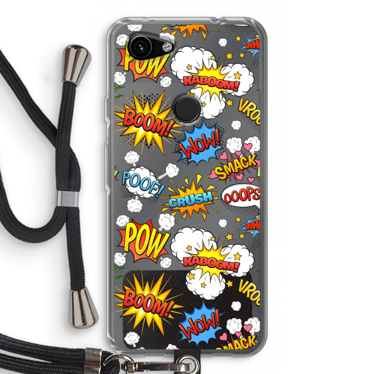 Pow Smack: Pixel 3a Transparant Hoesje met koord