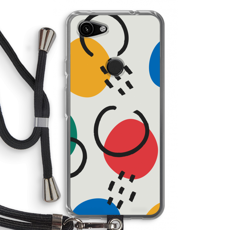 Illustratieve pop 3: Pixel 3a Transparant Hoesje met koord