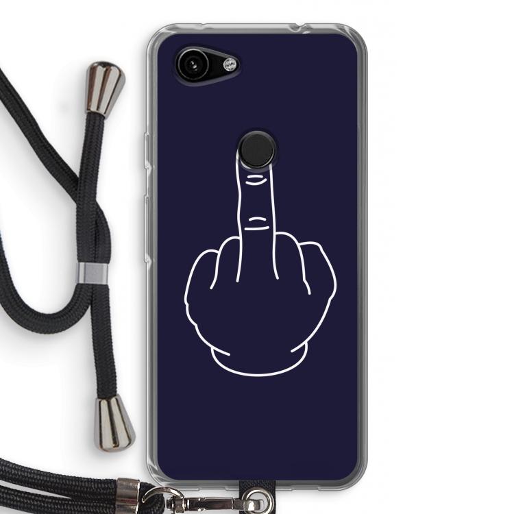 F**k U: Pixel 3a Transparant Hoesje met koord