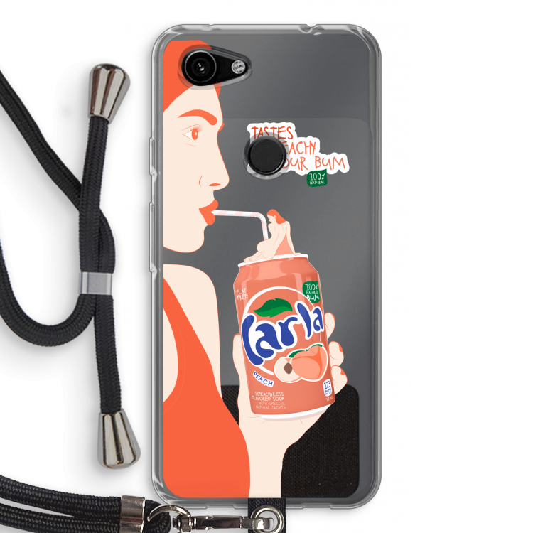 Peach please!: Pixel 3a Transparant Hoesje met koord