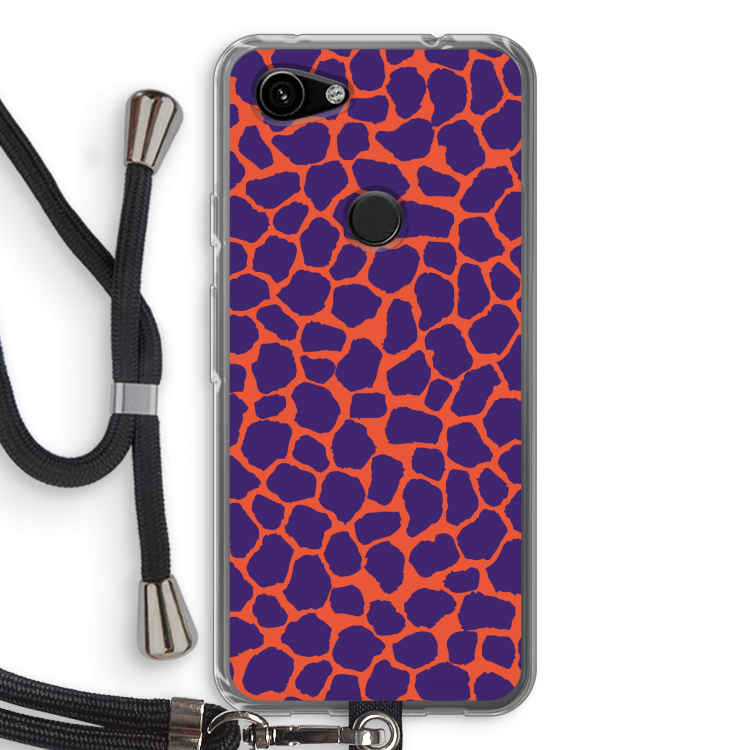Purple Giraffe: Pixel 3a Transparant Hoesje met koord