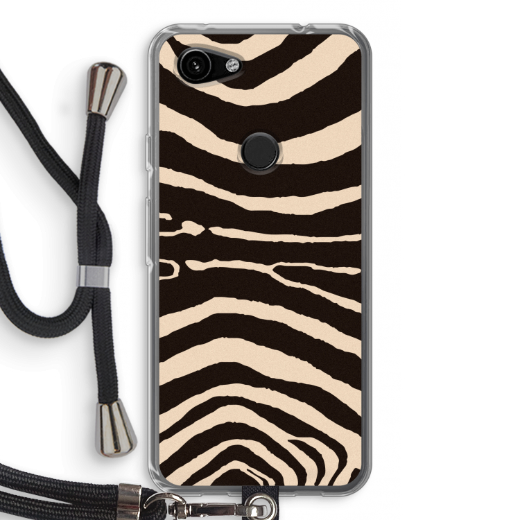 Arizona Zebra: Pixel 3a Transparant Hoesje met koord