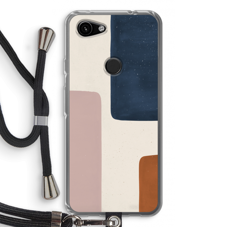 Geo #5: Pixel 3a Transparant Hoesje met koord