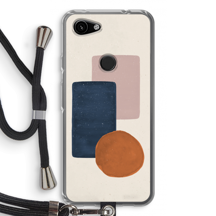 Geo #3: Pixel 3a Transparant Hoesje met koord
