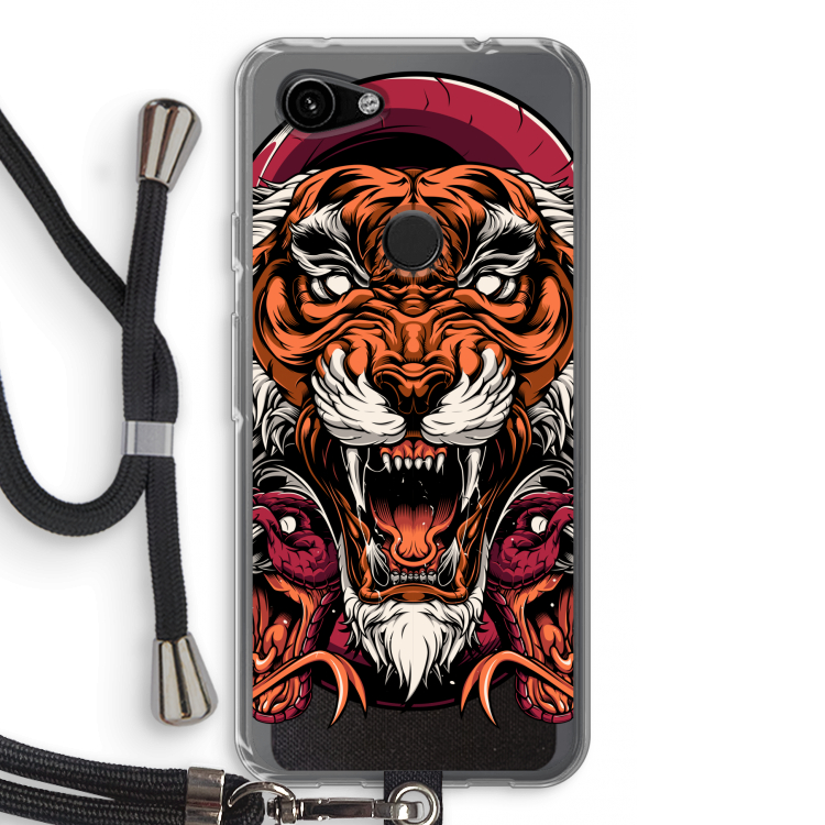 Tiger and Rattlesnakes: Pixel 3a Transparant Hoesje met koord