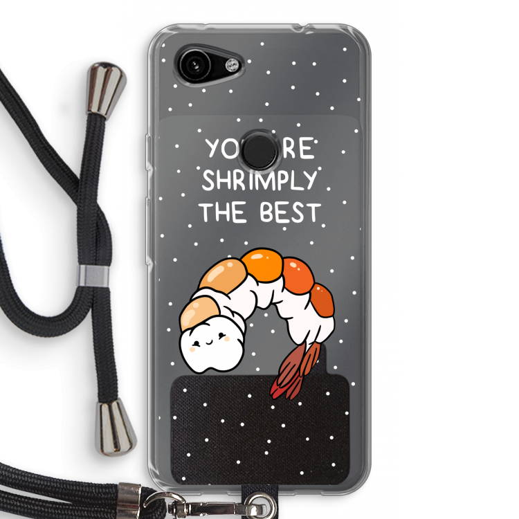 You're Shrimply The Best: Pixel 3a Transparant Hoesje met koord
