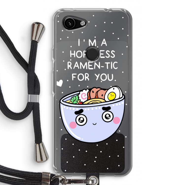 I'm A Hopeless Ramen-Tic For You: Pixel 3a Transparant Hoesje met koord