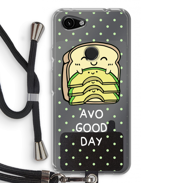 Avo Good Day: Pixel 3a Transparant Hoesje met koord