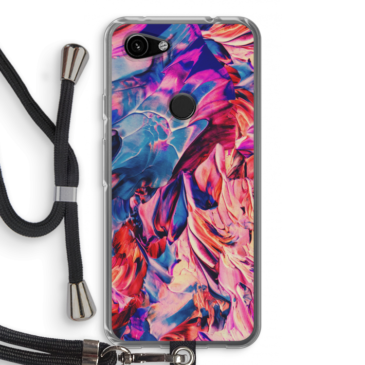 Pink Orchard: Pixel 3a Transparant Hoesje met koord