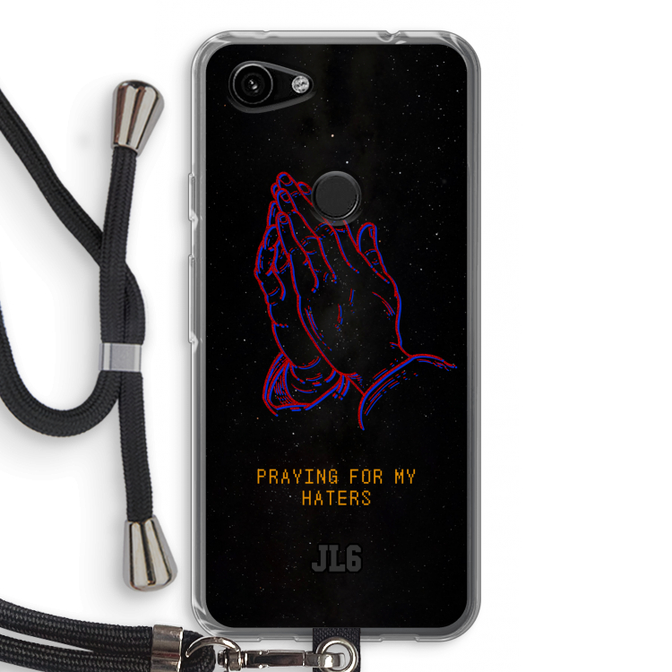 Praying For My Haters: Pixel 3a Transparant Hoesje met koord