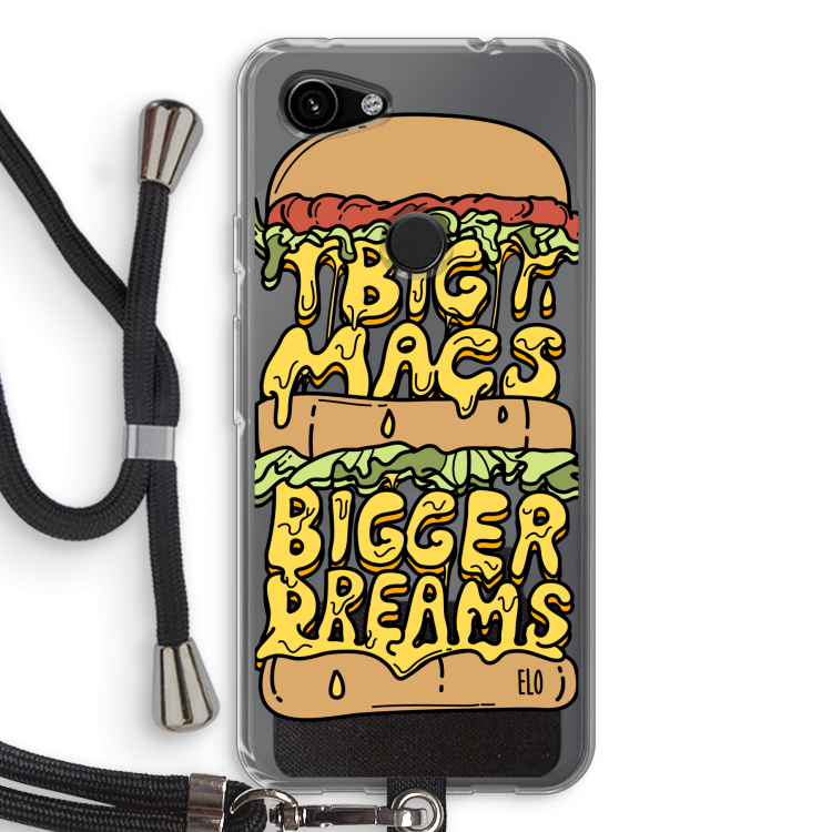 Big Macs Bigger Dreams: Pixel 3a Transparant Hoesje met koord