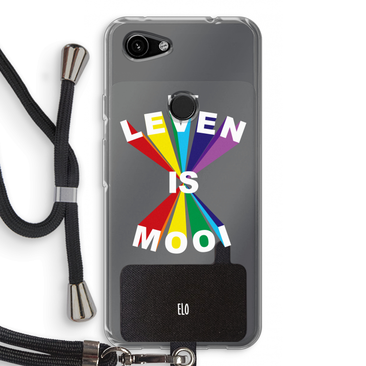 Het Leven Is Mooi: Pixel 3a Transparant Hoesje met koord