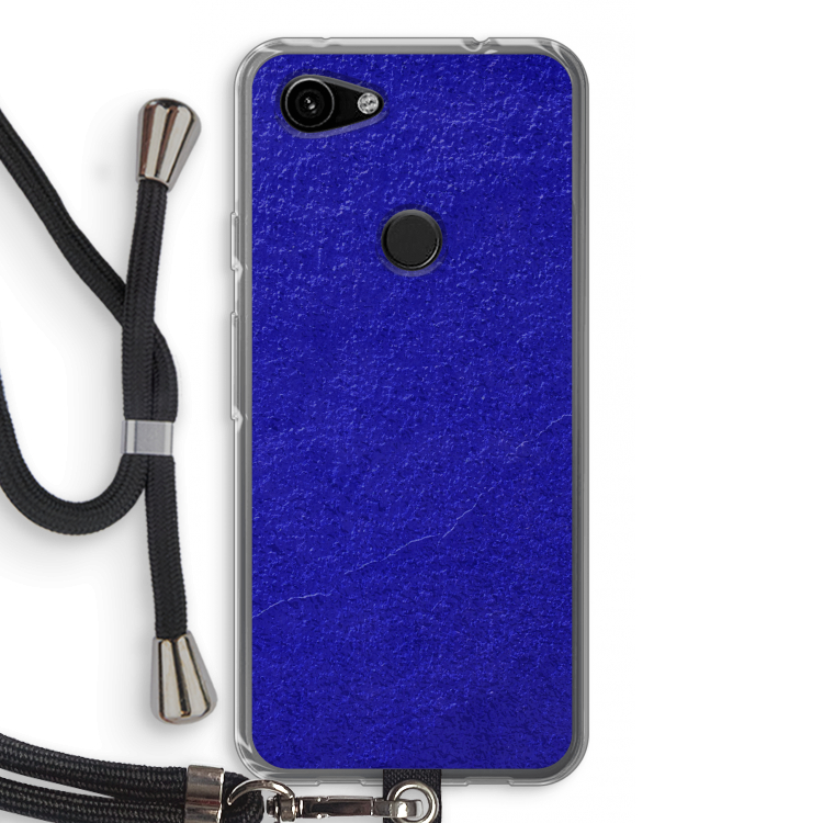 Majorelle Blue: Pixel 3a Transparant Hoesje met koord