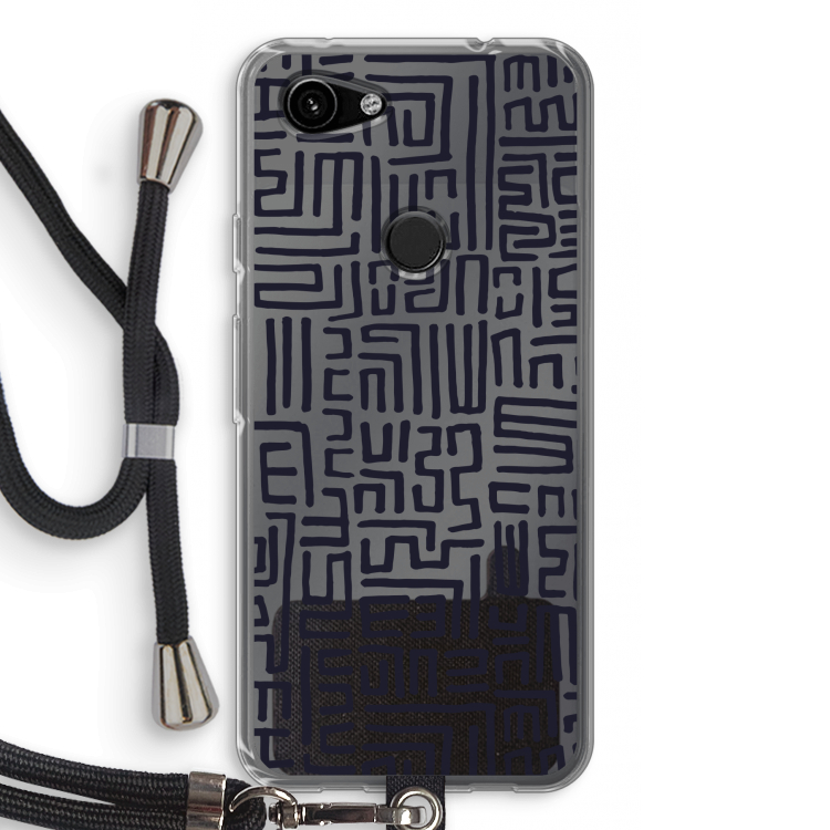 Moroccan Print: Pixel 3a Transparant Hoesje met koord