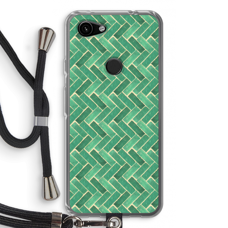 Moroccan tiles 2: Pixel 3a Transparant Hoesje met koord