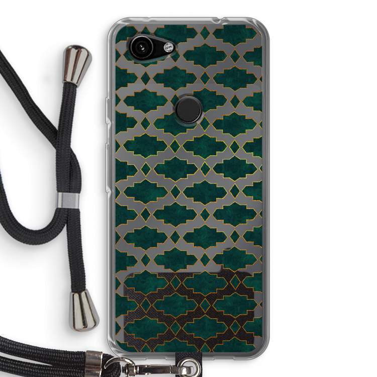 Moroccan tiles: Pixel 3a Transparant Hoesje met koord