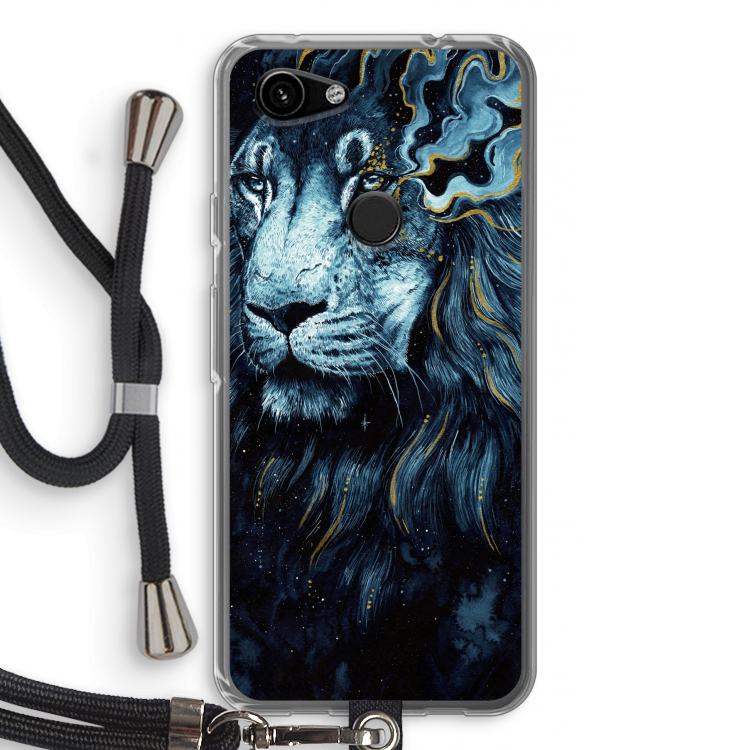 Darkness Lion: Pixel 3a Transparant Hoesje met koord