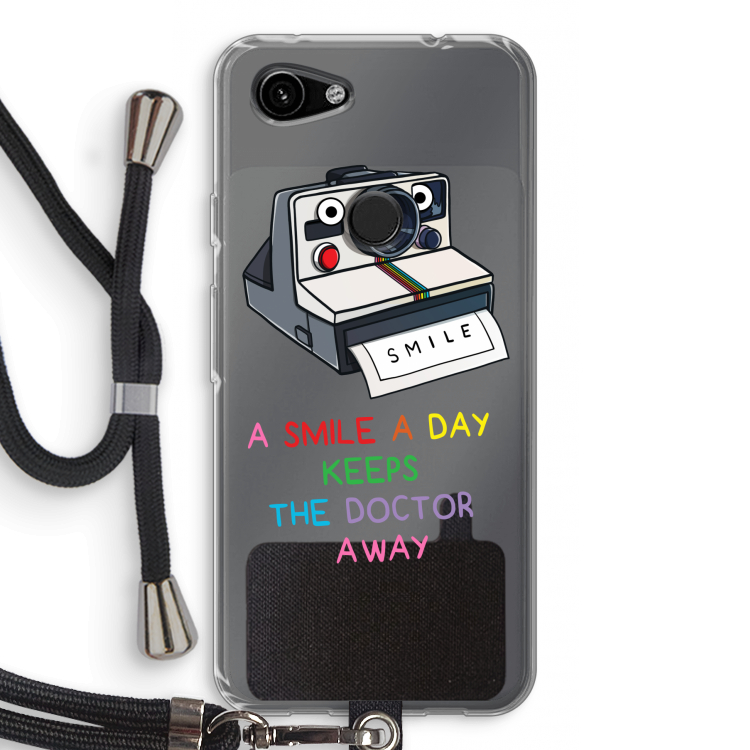 Smile: Pixel 3a Transparant Hoesje met koord