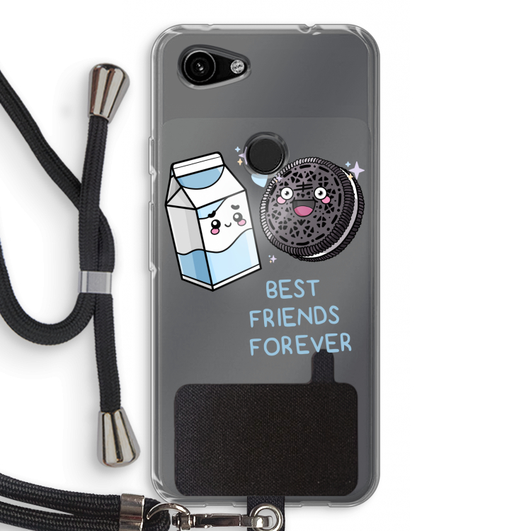 Best Friend Forever: Pixel 3a Transparant Hoesje met koord